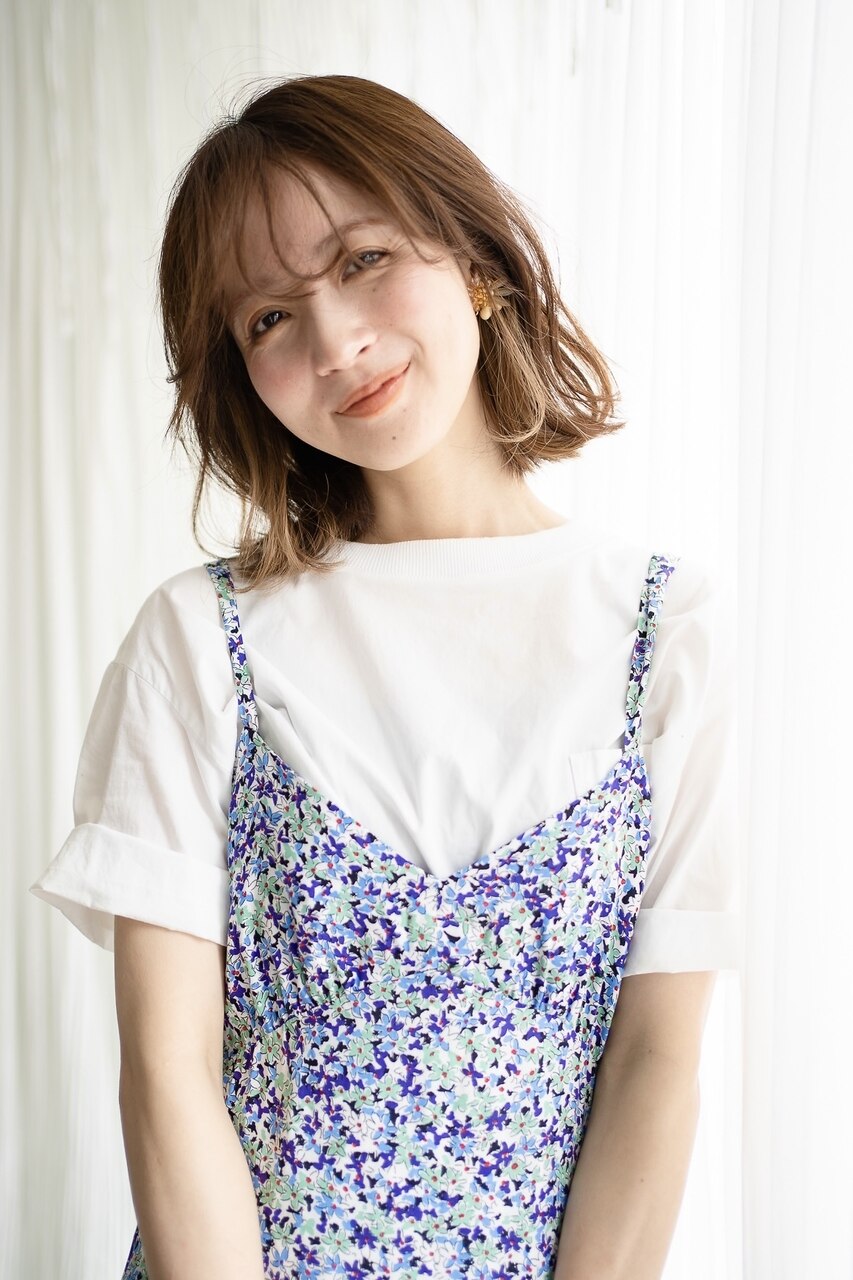 イヤリングカラーがポイント♪ニュアンスボブパーマ・・・HINATA