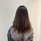 韓国ロング/グラデーションカラー/ホワイトシルバーカラー