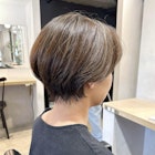 丸みショート/美髪/ハイライト/白髪ぼかし/切りっぱなしボブ