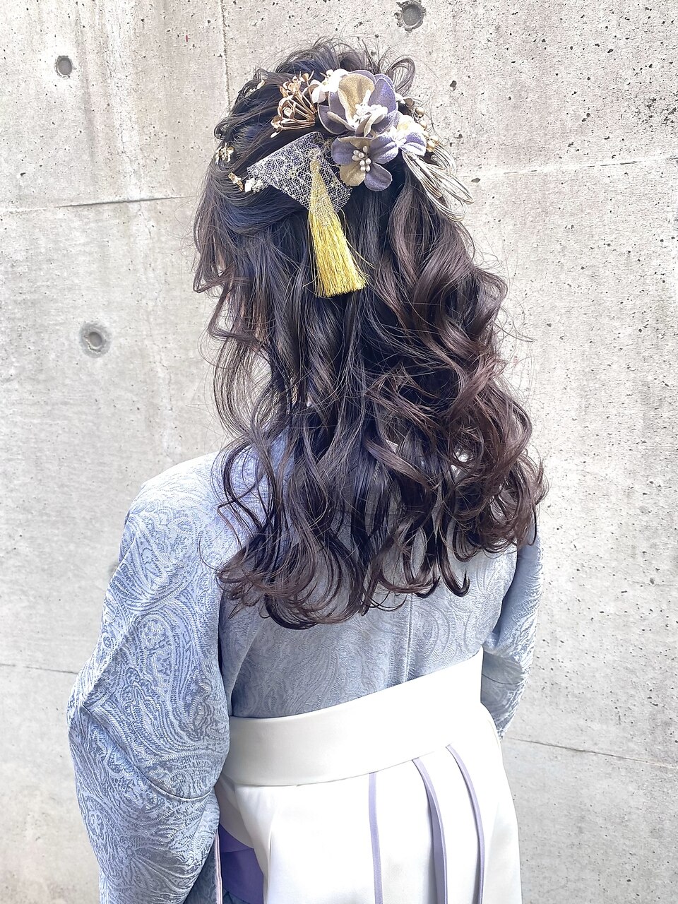 卒業式ハーフアップ