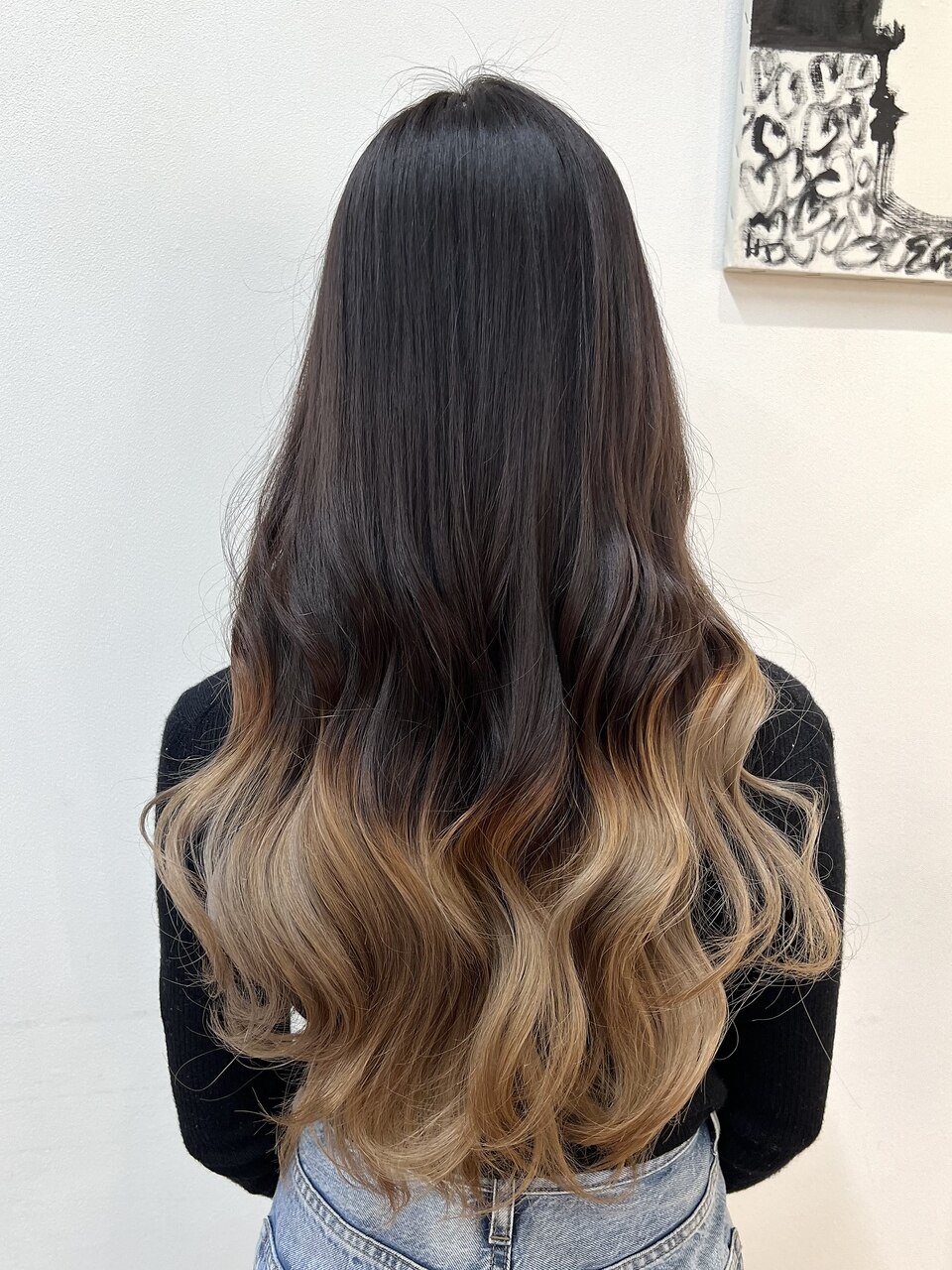韓国ロング/グラデーションカラー/アッシュベージュ／ブリーチ