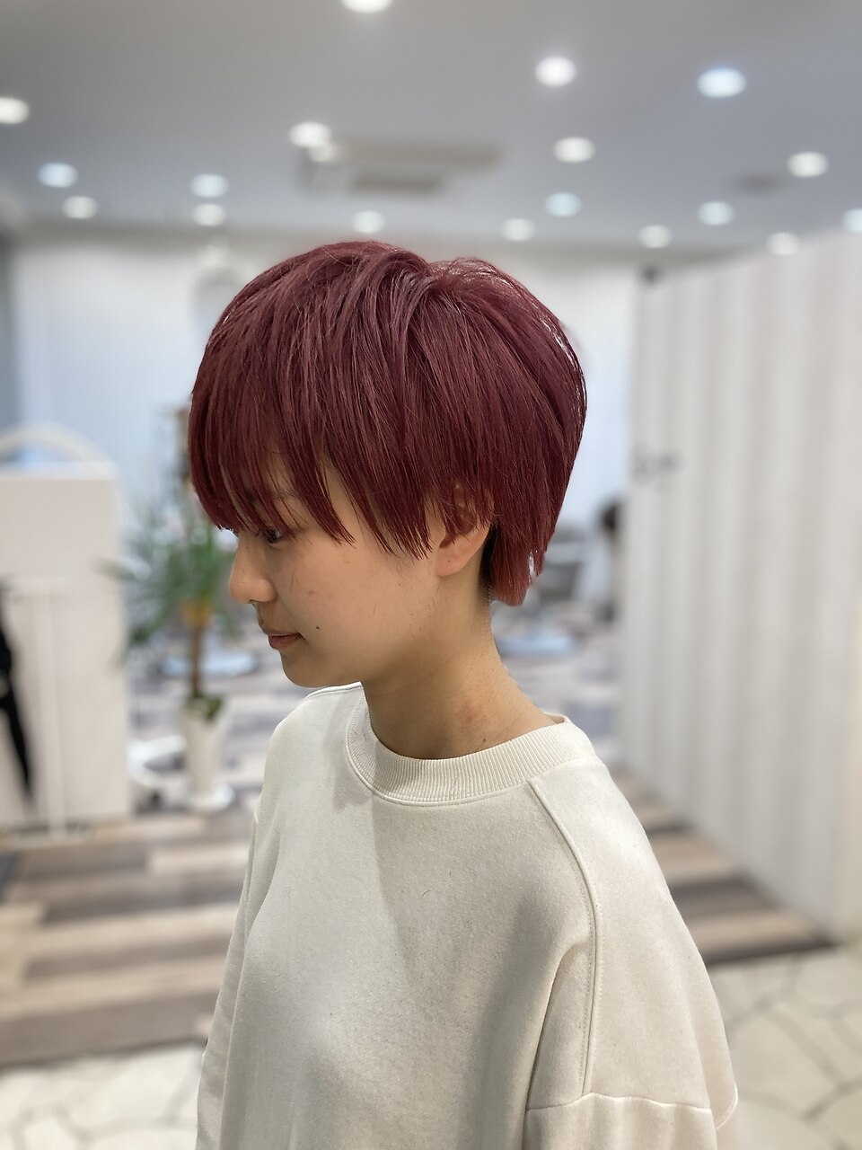 #ショート#メンズライク#ブリーチ#ピンク
