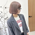 ミルクティーブラウン/ミニボブ/ハイトーン/顔まわりレイヤー