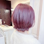 福山人気ブリーチなしチェリーピンク外ハネ韓国風くびれ20代30代