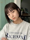 ぱっつん前髪の黒髪ボブ