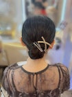 結婚式 二次会 お呼ばれ アップスタイル×ゴールドアクセサリー