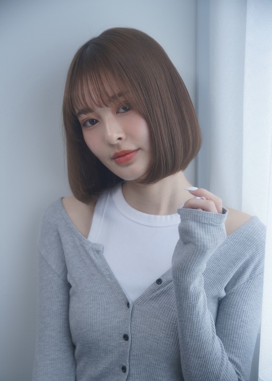 大人可愛い20代30代小顔前下がりボブ×ナチュラルボブ×ミニボブ