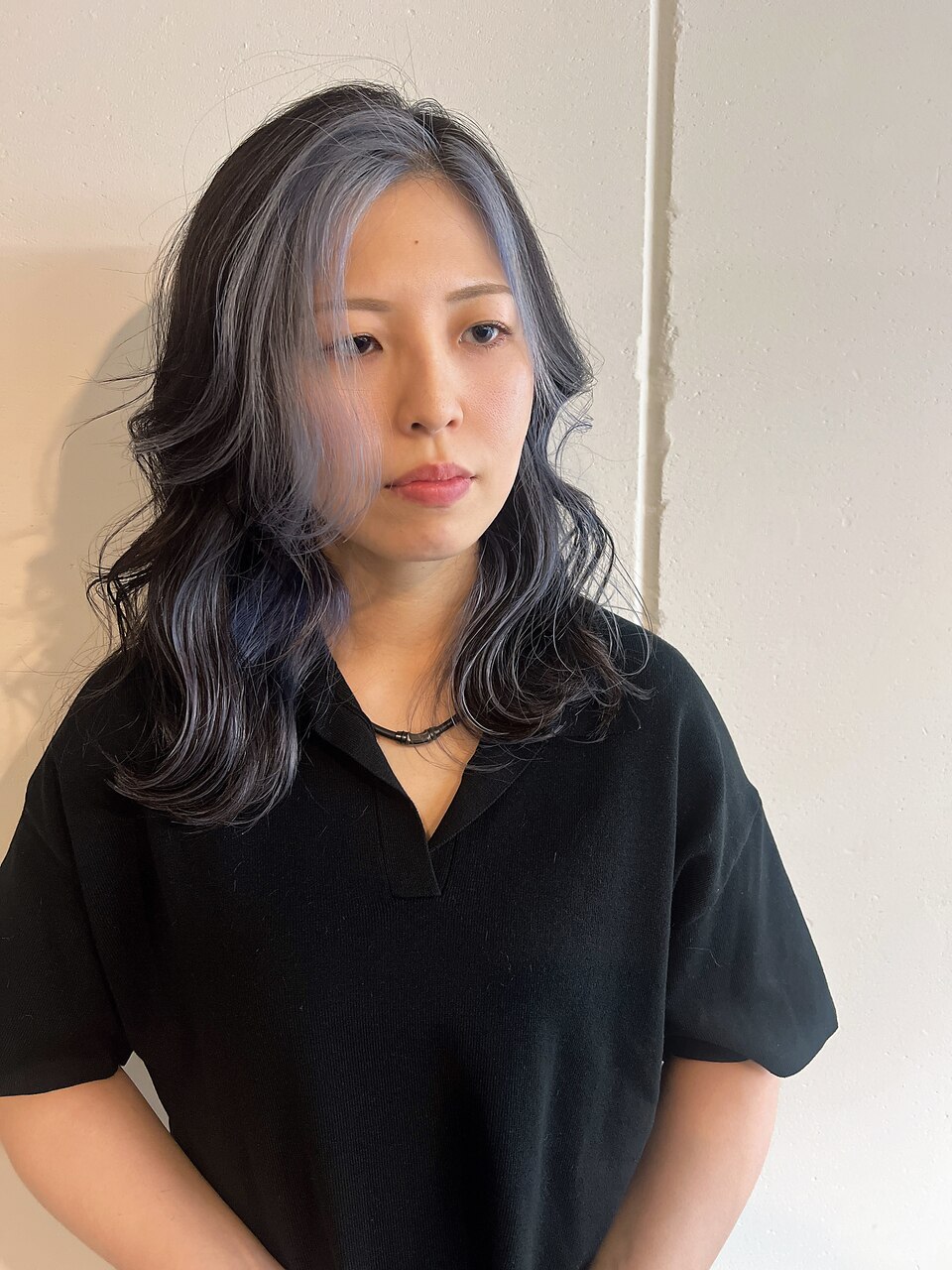 西区新町美容室★roots★黒髪ブルーヘアフェイスフレーミング