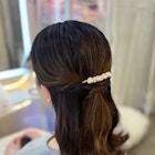 結婚式 二次会 お呼ばれ ハーフアップ×パールピン