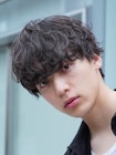 緩めパーマbtsテテ風シャドウパーマ韓国センターパート渋谷眉毛