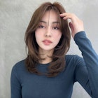 ウルフヘア/レイヤーカット/こなれミディ/シースルーバング/前髪