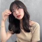 レイヤーカットワンカールセミディシアカラーオリーブベージュ