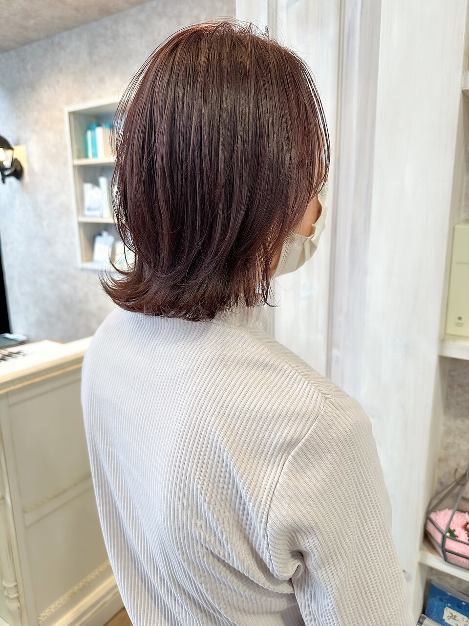 福山caaryピンクラベンダーブラウン艶髪透明感イルミナカラー