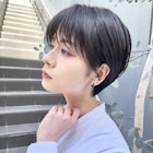 NUDEブリーチなしダブルカラー 前髪カット マッシュショート