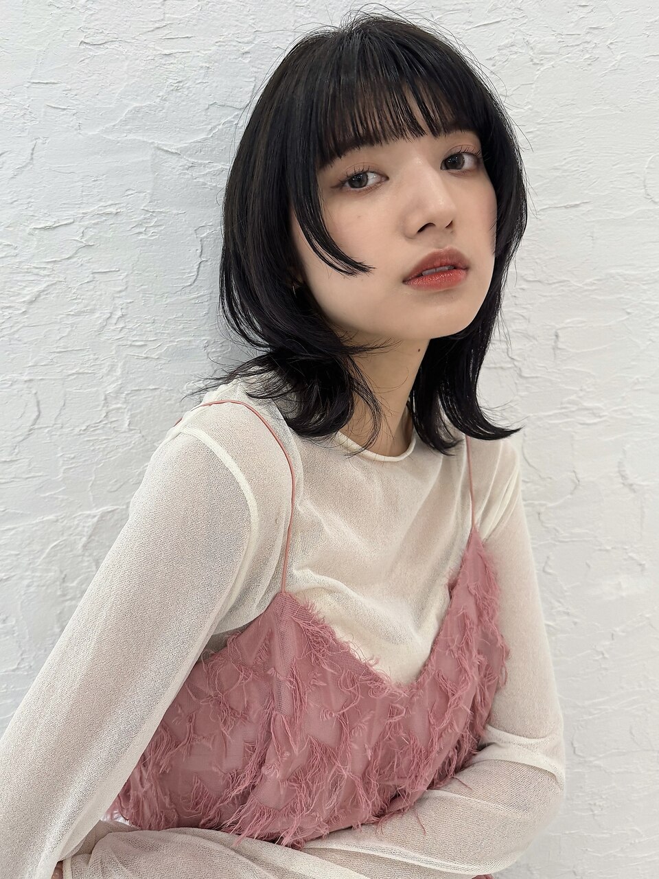 【阿形】ウルフカット ミディアム 姫カット顔周りレイヤー