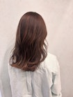 オレンジベージュ×ナチュラルセミロング