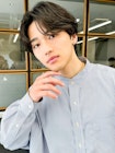 韓国カルマパーマ/センターパート/メンズパーマ/ツーブロック