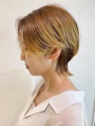 大人30代40代白髪ぼかしレイヤーウルフショート