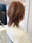 福山人気ハイライト白髪ボカシ夏ベージュマッシュウルフレイヤー