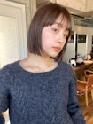 切りっぱなしボブショコラブラウンブリーチなしダブルカラー