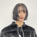 ボブレイヤー黒髪ブルーブラック10代20代