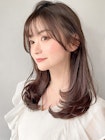 オリーブベージュこなれヘア美髪前髪ウェットヘア#306e0702