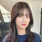 セミロング 顔周り 後毛 オリーブカラー 原宿 表参道