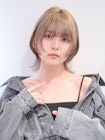 姫カット×ウルフレイヤー×シアーカラーベージュ10代　20代