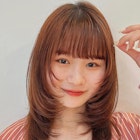 ウルフ/レイヤーカット/ロング/顔周り/オレンジ/暖色カラー