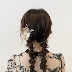 ツイン編みおろしアレンジ結婚式お呼ばれ、二次会に