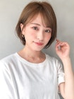 レイヤーカットオリーブベージュモテ髪斜めバング#246e0704