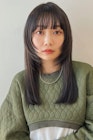 フェイスレイヤー/ロング/レイヤーカット/オリーブベージュ