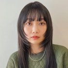 フェイスレイヤー/ロング/レイヤーカット/オリーブベージュ