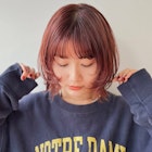 フェイスレイヤー/レイヤーカット/レイヤーボブ/レッドブラウン