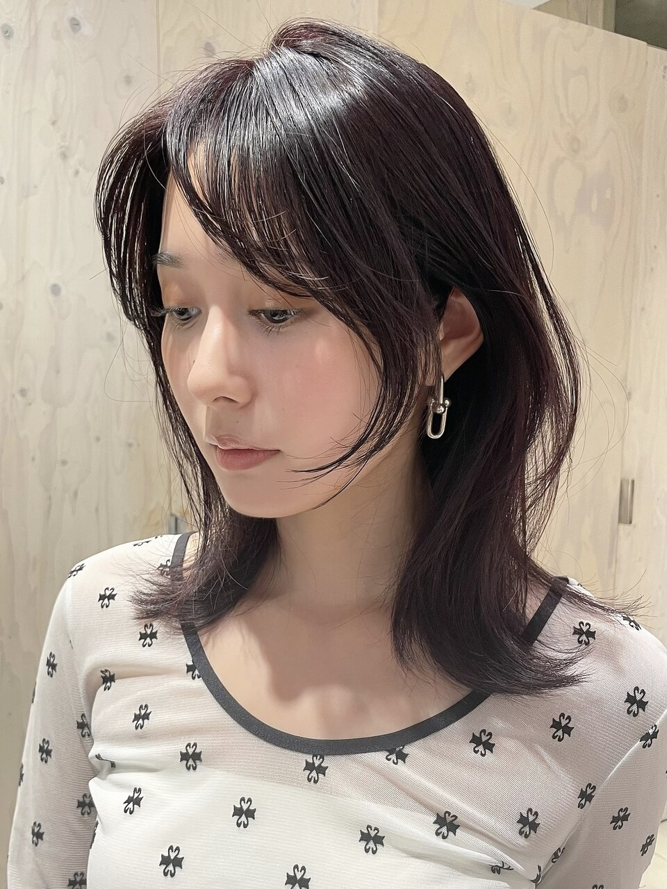 耳掛けでかわいい♪ナチュラルレイヤーロブ