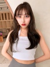 ANGELICA 韓国風ヘア ぱっつん前髪 ニュアンスカラー