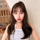 ANGELICA 韓国風ヘア ぱっつん前髪 ニュアンスカラー