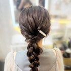 結婚式 二次会 お呼ばれ 編みおろしポニー×パールピン