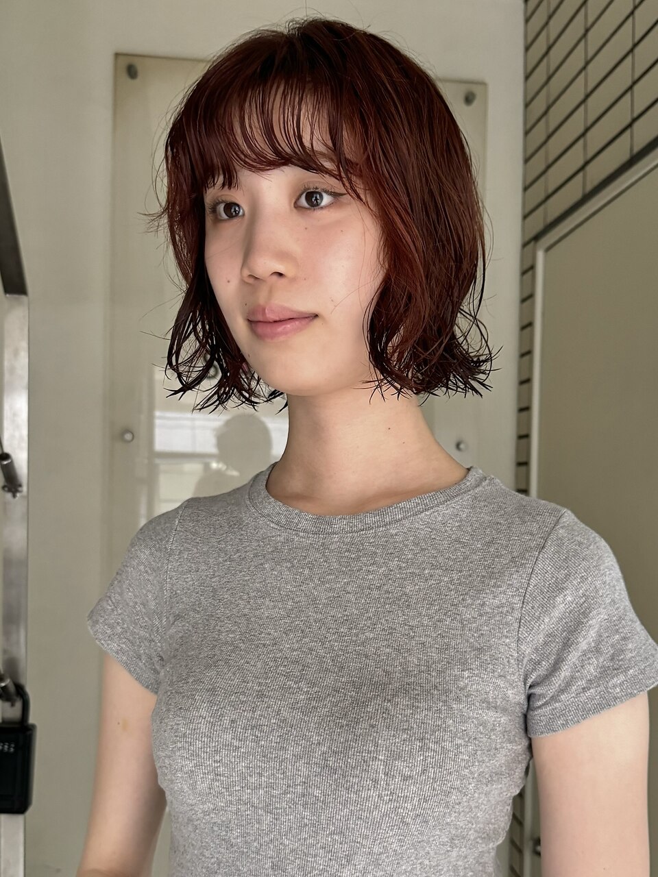 レッドブラウン/ブリーチなしダブルカラー/表参道