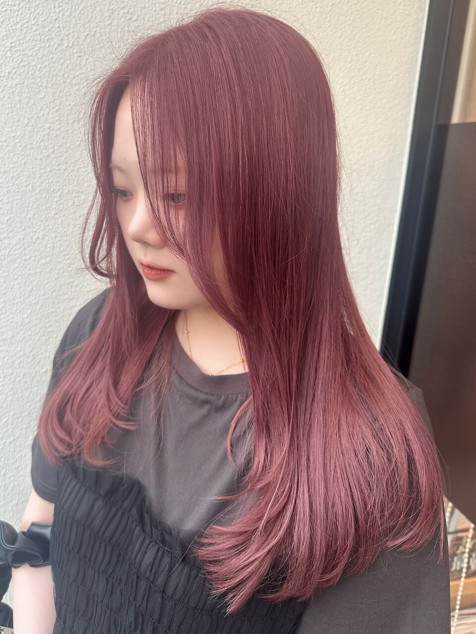 レイヤーカット ピンクラベンダーカラー