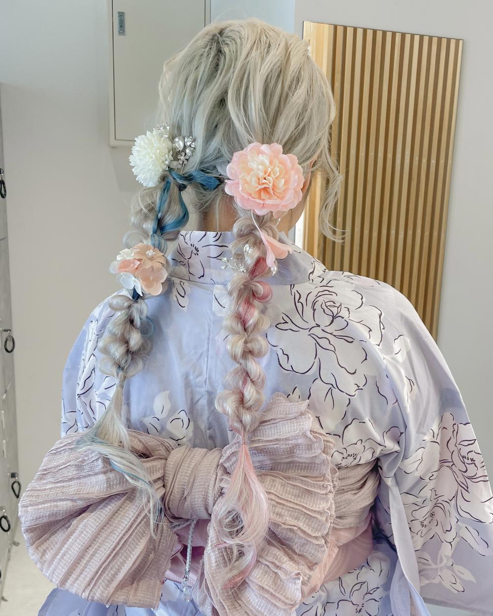【hinari】#花火大会 #浴衣ヘア