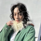 黒髪ロングレイヤーパーマ