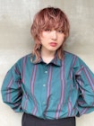ピンクベージュマッシュウルフ