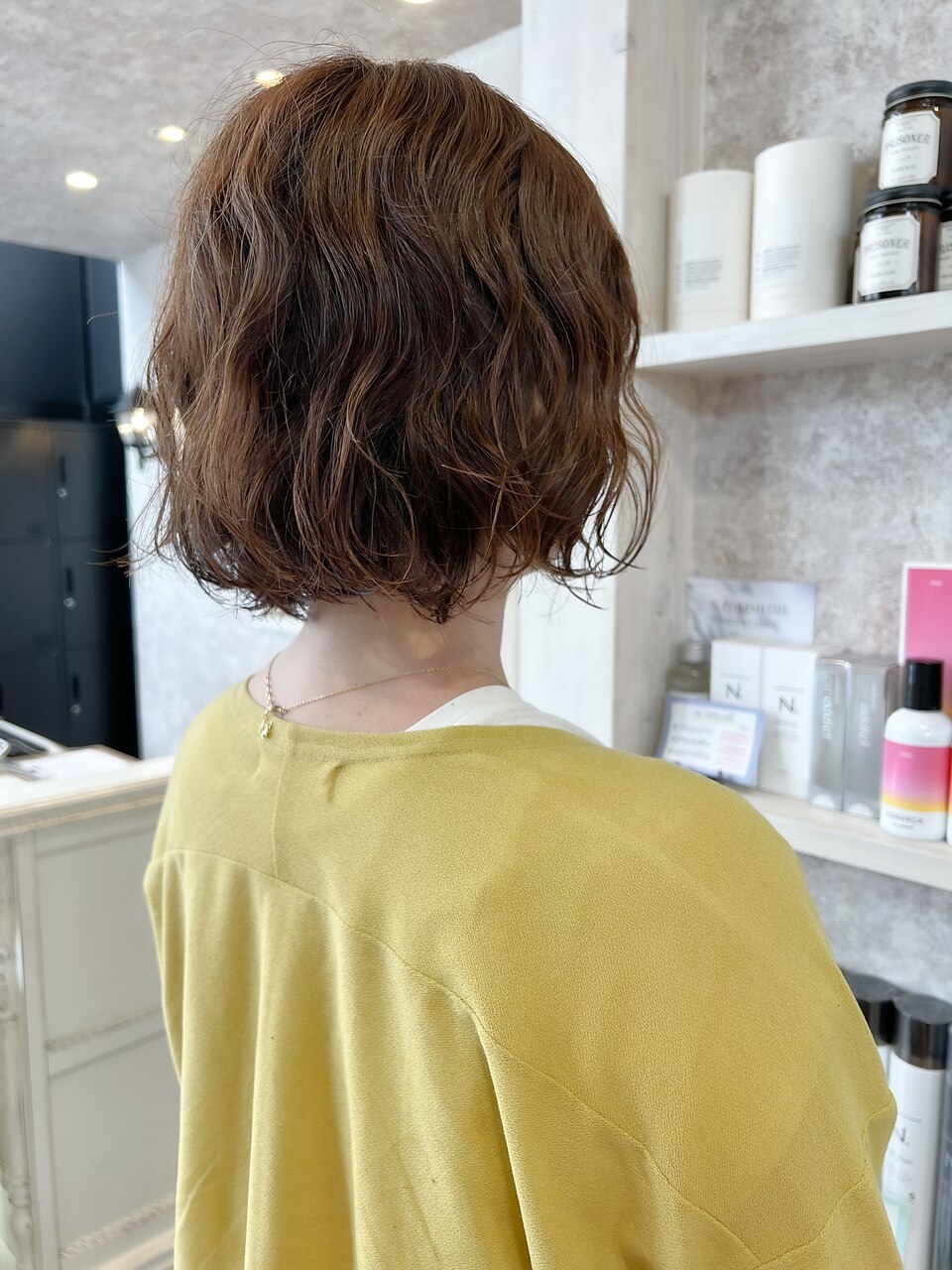 福山市美容室Caaryパツンとボブウェーブパーマ柔らかパーマ