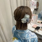 浴衣ボブハーフアップ