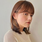 レイヤーカット/ミディアム/顔まわりカット/ベージュカラー