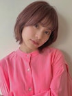 くびれボブ/レイヤーボブ/サイドバング/ピンクブラウン/韓国風