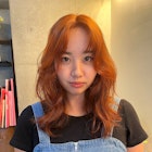 オレンジブラウン/レイヤーカット/ブリーチ なしダブルカラー