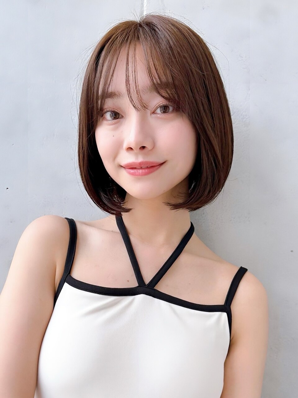 20代30代40代大人ナチュラルショートボブ前髪あり丸みショート