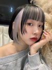 ぱっつん前髪/ホワイトラベンダー/顔周りカット_h05
